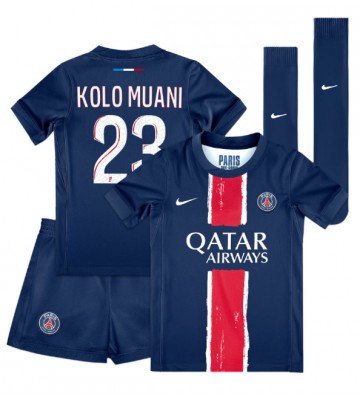 Paris Saint-Germain Randal Kolo Muani #23 Hemmakläder Barn 2024-25 Kortärmad (+ Korta byxor)